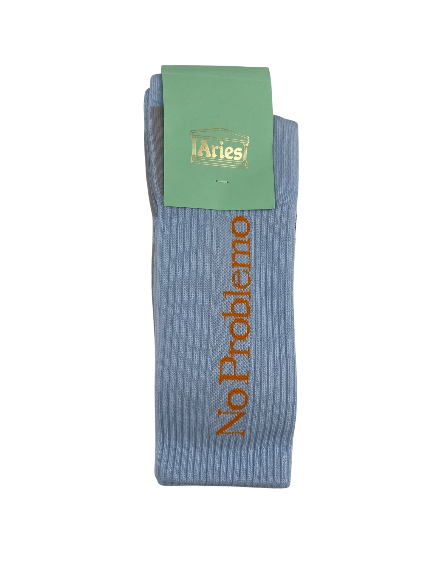 Aries Socks "No Problemo" -light blueSocken von Aries aus der "NoProblemo"- Serie. Details: verschieden gestrickte Zonen geben comfort Passform:regular, Größe EU: 41-43 Material:80% Baumwolle, 18%Nylon,2%Elastane Pflegehinweise: 30 ° Maschinenwäsche, nicht Trockner geeignet, nicht bleichen, Bügeln auf Stufe 1 möglich