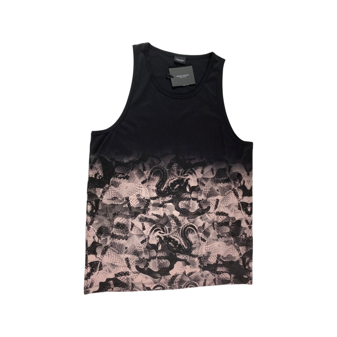 Marcelo Burlon Tanktop Tee "ALLOVER SNAKE TANK" -black