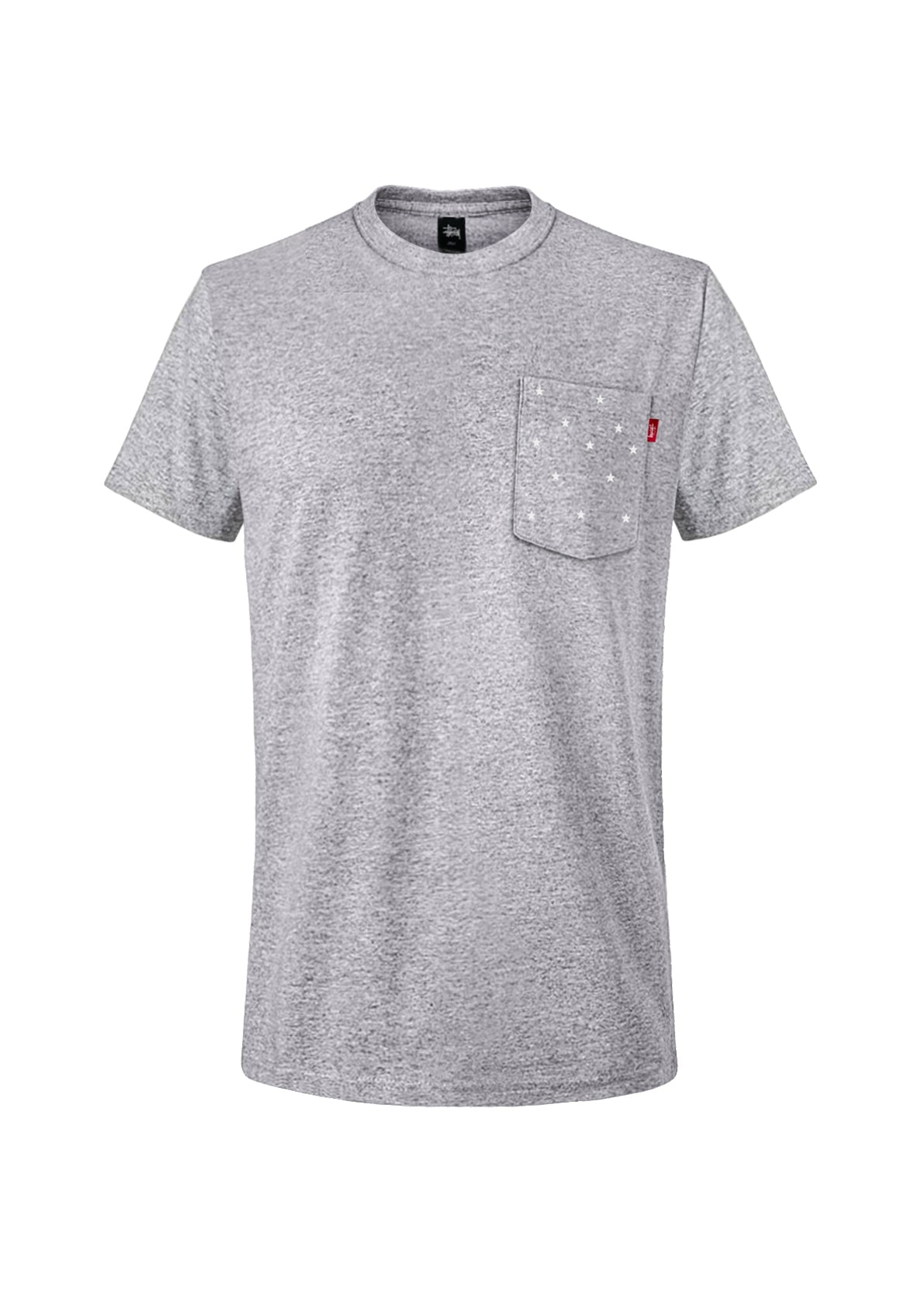 Stüssy T-Shirt „Stars Pocket“ - Heather Grey