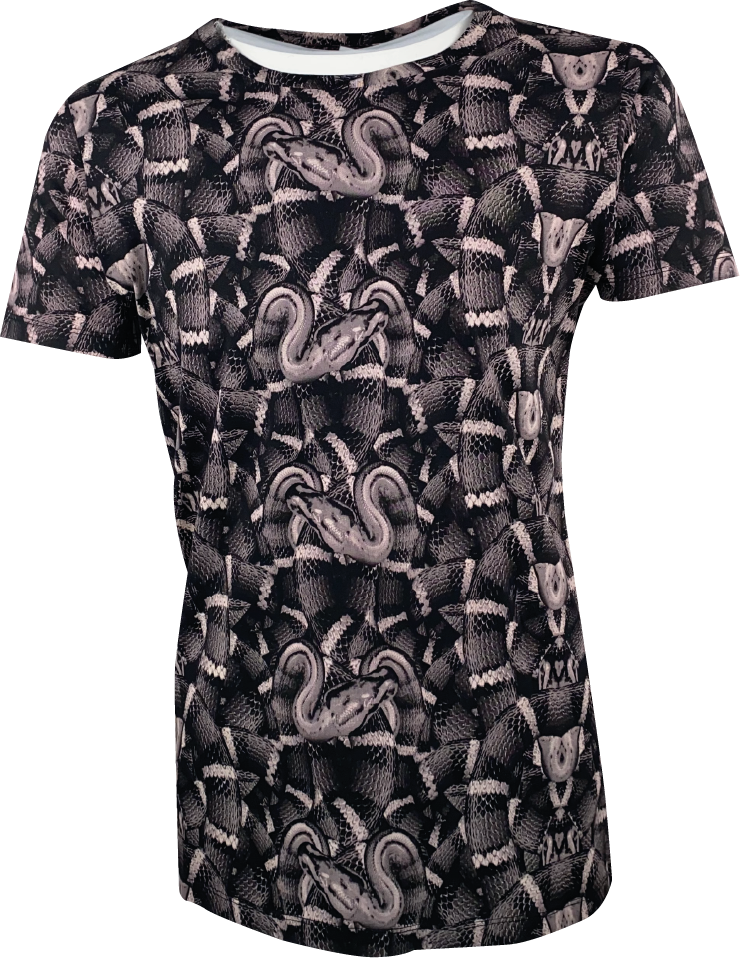 Marcelo Burlon Tee "Allover Snake" -beige/black