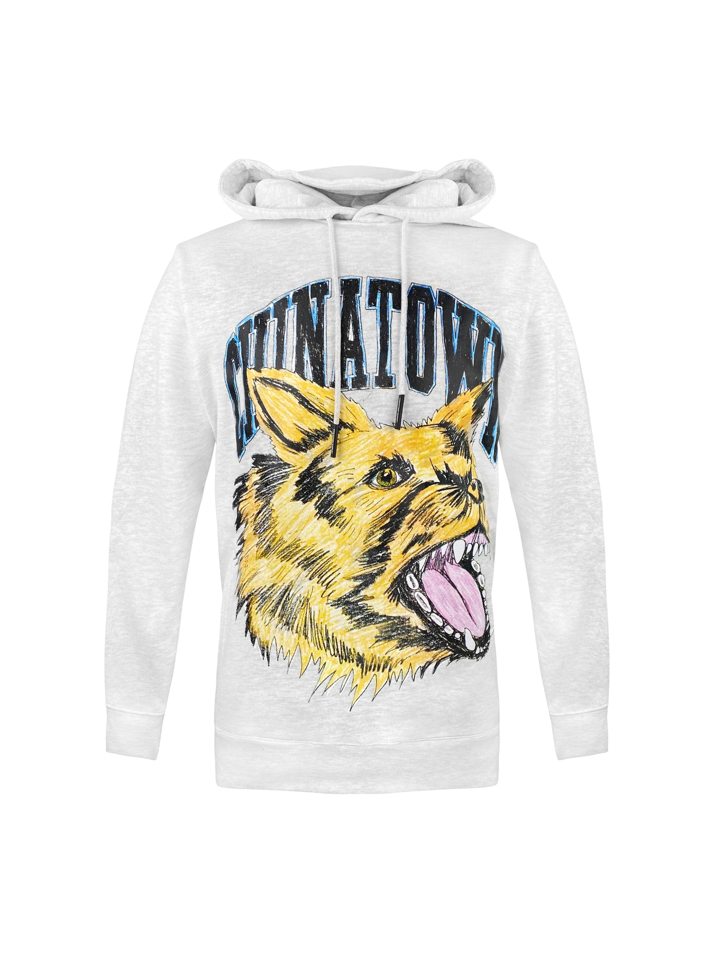 Chinatown Market Hoodie "Beware Sketch" - Ash Grey