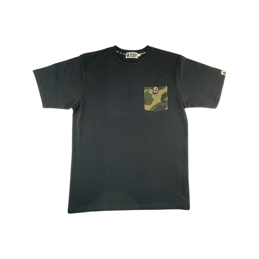 A Bathing Ape Tee "Camo Pocket" -black/camo