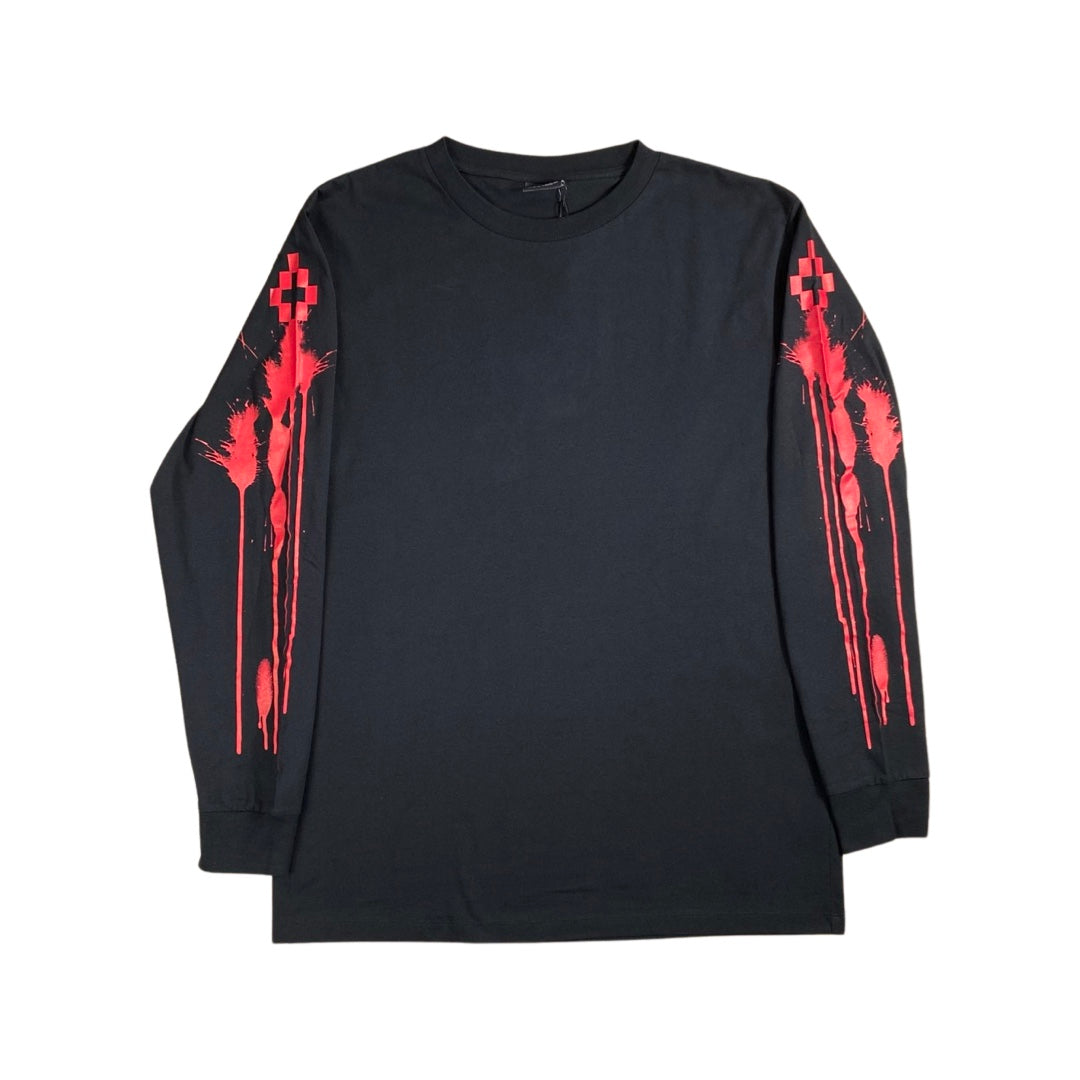 Marcelo Burlon T-Shirt LS “RED STAFF” -black