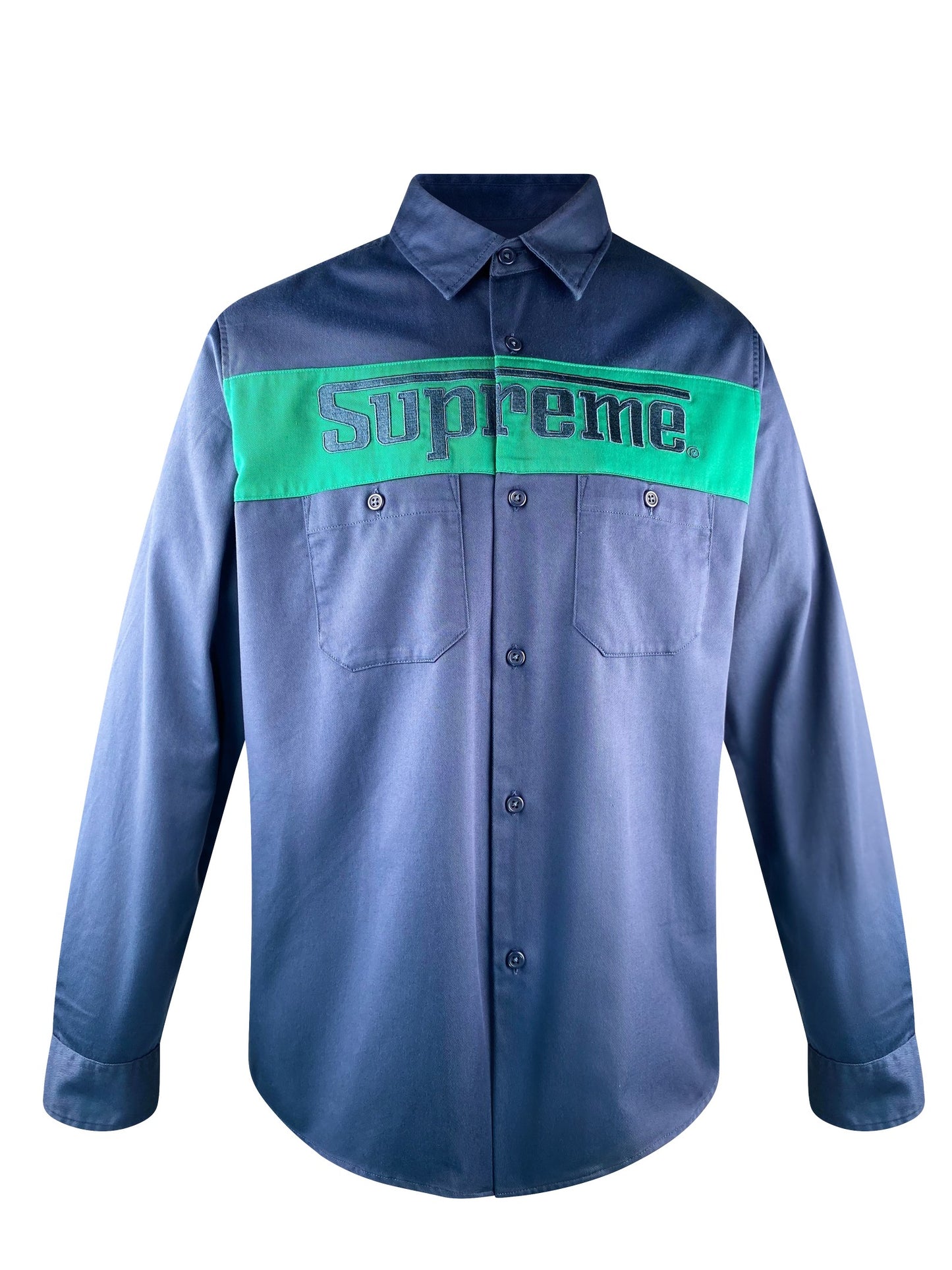 Supreme Hemd "Racing Logo Work Shirt" - Navy