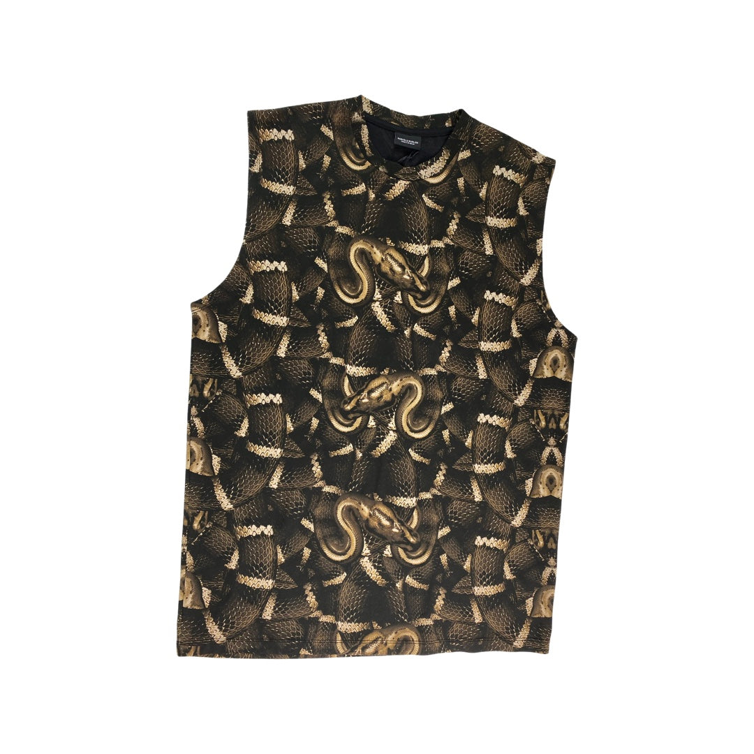 Marcelo Burlon Tanktop Tee "SNAKE OVER SNAKE TANK" -brown/black