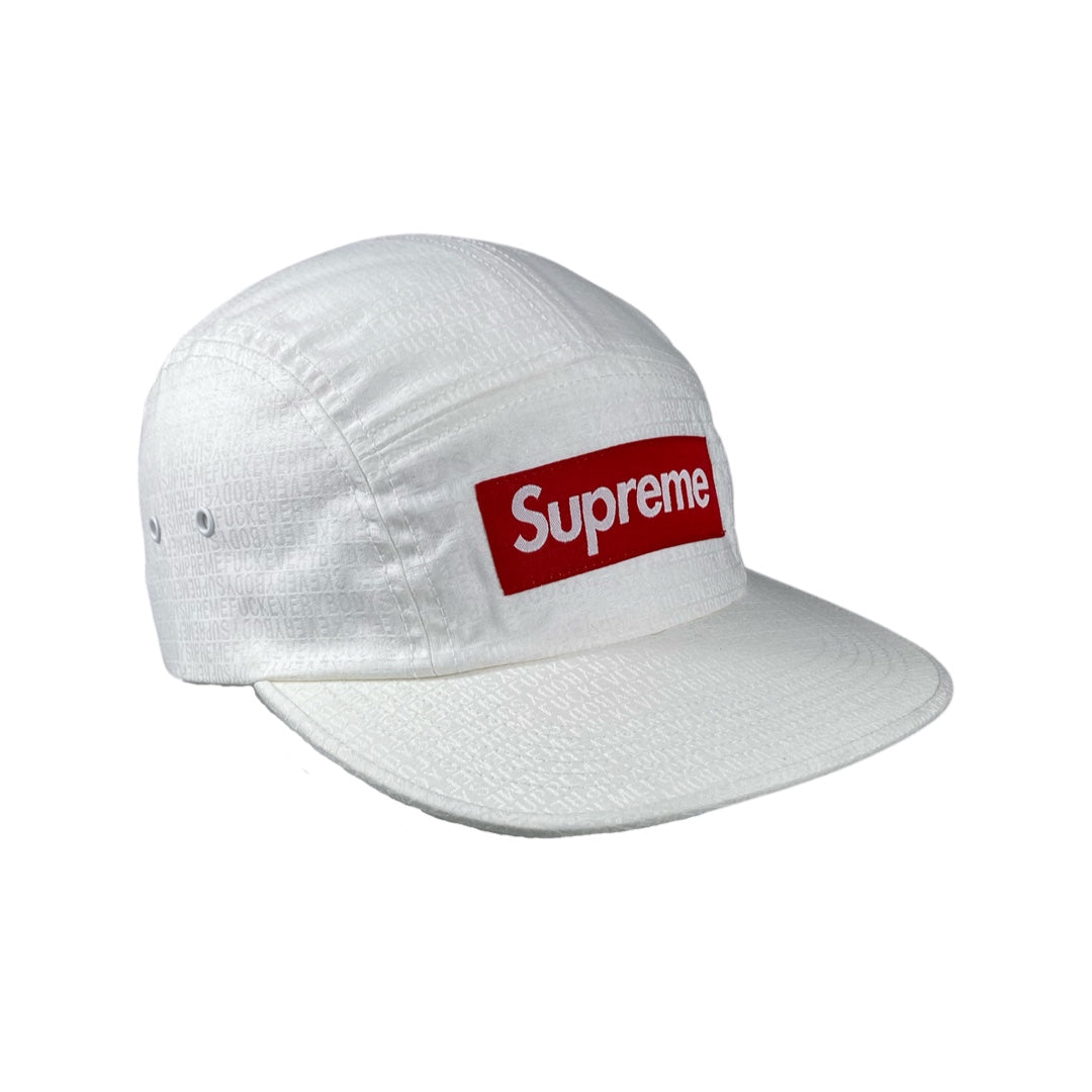 Supreme Cap “Fuck Everybody Jacquard Camp“ - White