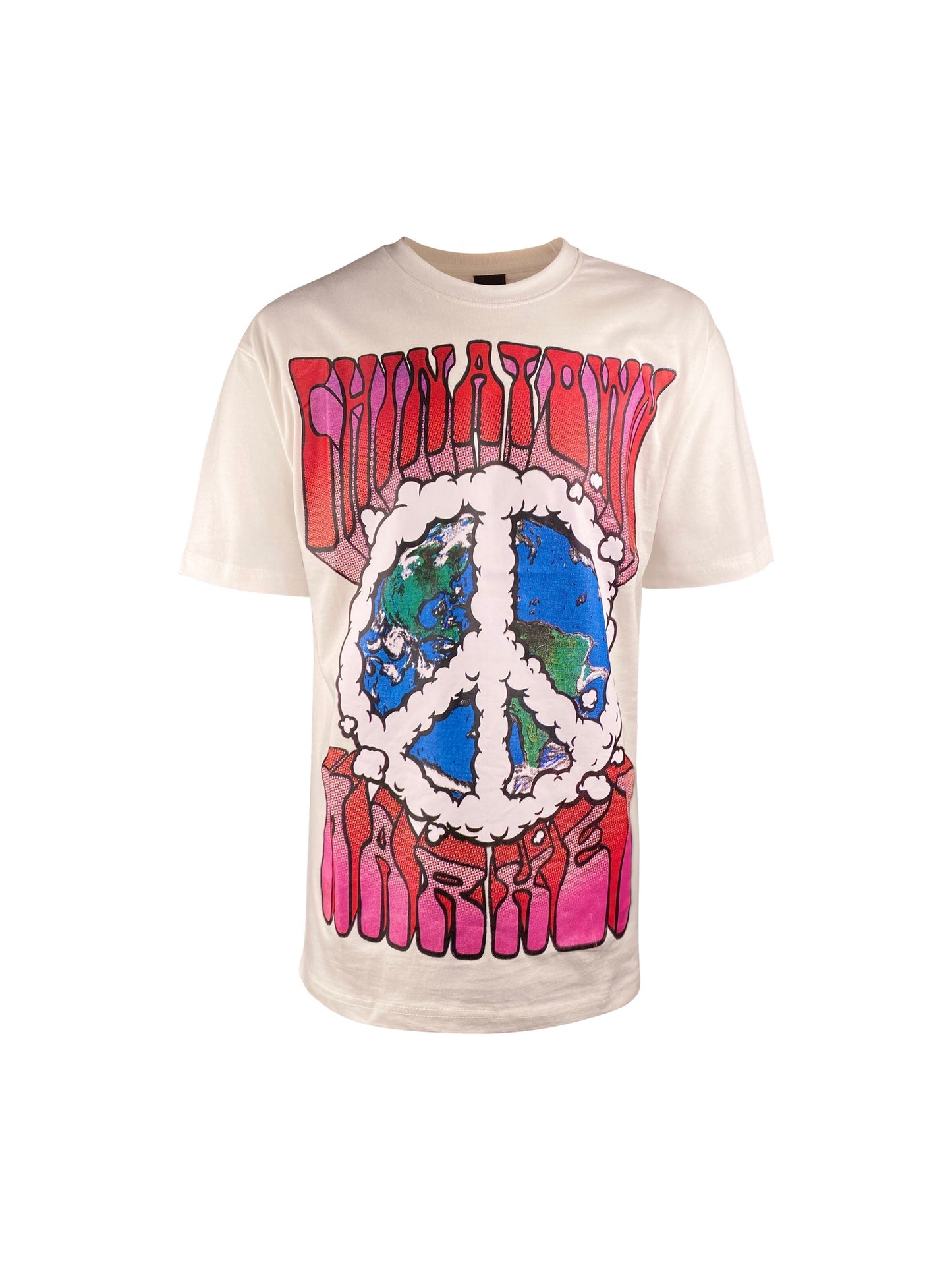Chinatown Market Tee “Peace On Earth Clouds” -cream