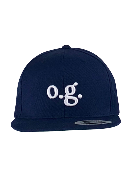 3D- O.G. Stick in Weiß auf der Frontseite, Innenschirm grün  Weiß/Marineblau Verstellbarer Snapback Verschluß, Umfang 60cm, XLarge Bekleidung, X-Large Kappe, X_Large Marke