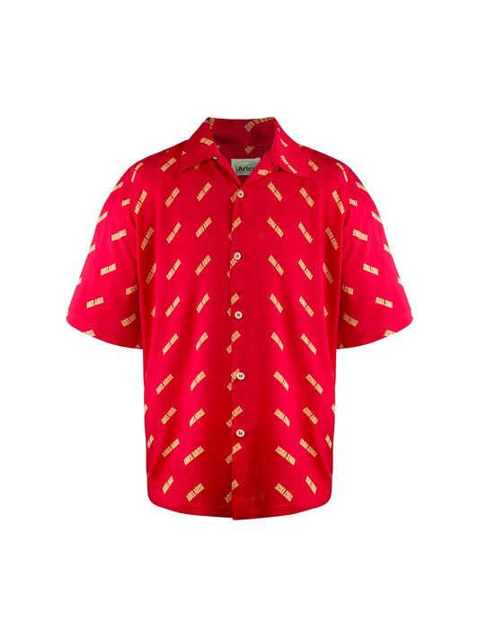 Aries Shirt "Logo Print Bowling Shirt" - red