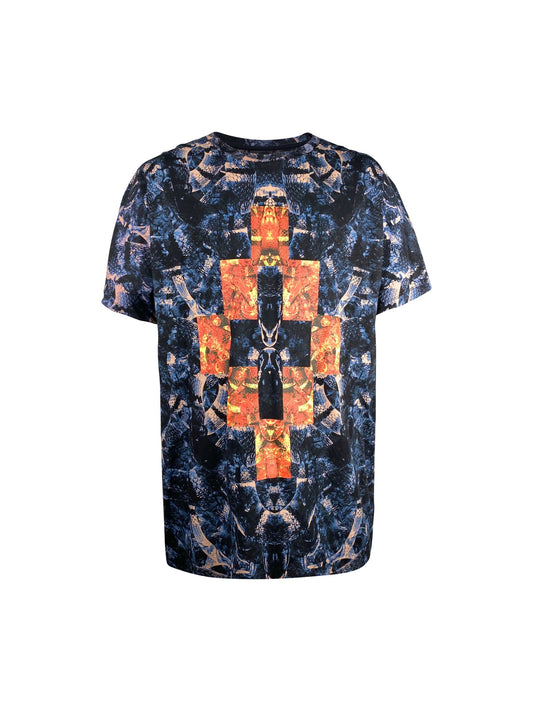 Marcelo Burlon T-Shirt “Negative Allover Snakes Blue Firecross” -blue