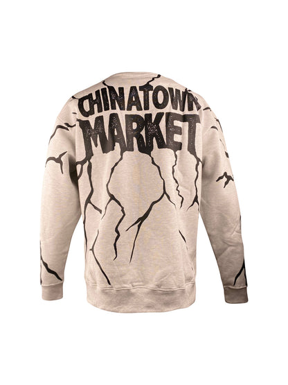 Chinatown Market Sweatshirt “Smiley Dry Wall Breaker” -ash grey