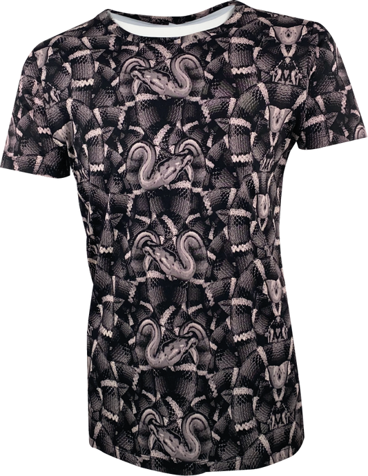 Marcelo Burlon Tee "Allover Snake" -beige/black