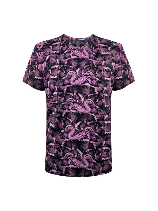 Marcelo Burlon Tee "Allover Snake" -violet/multi