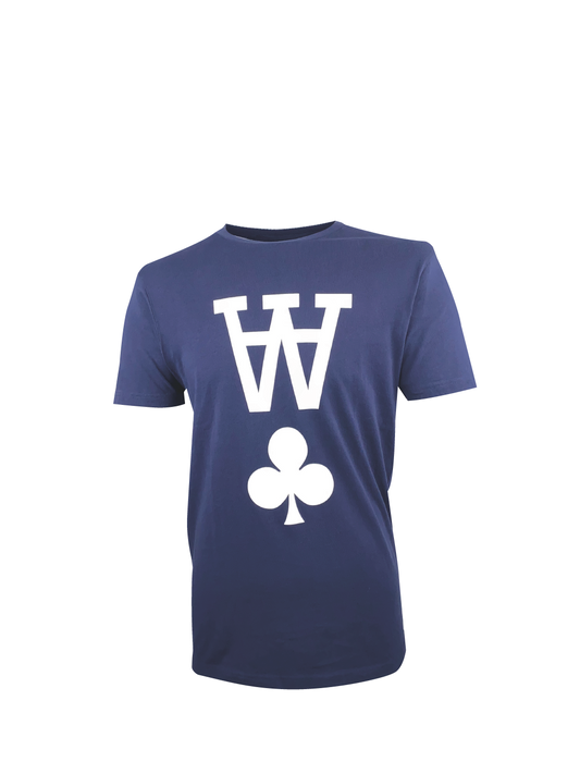 Wood Wood Tee “Double A Pik“ -navy, T-Shirt von der Marke Wood Wood in blau, Streetwear, Dänemark